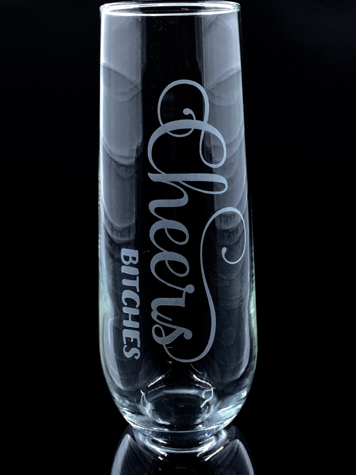 Christmas Gift Stemless Champagne Flutes Stemless Etsy