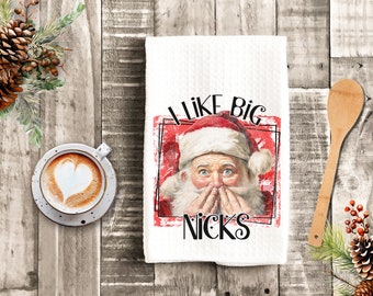 Dish Towel, Tea Towel, Christmas Theme Printed Dish Towel, Kitchen Hand Towel, Dish Cloth, St. Nick Dish Towel, Funny Hand Towel