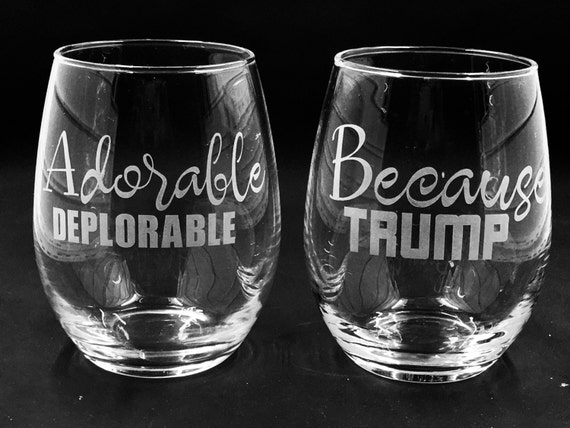 Because Trump Stemless 15 oz Wine Glass