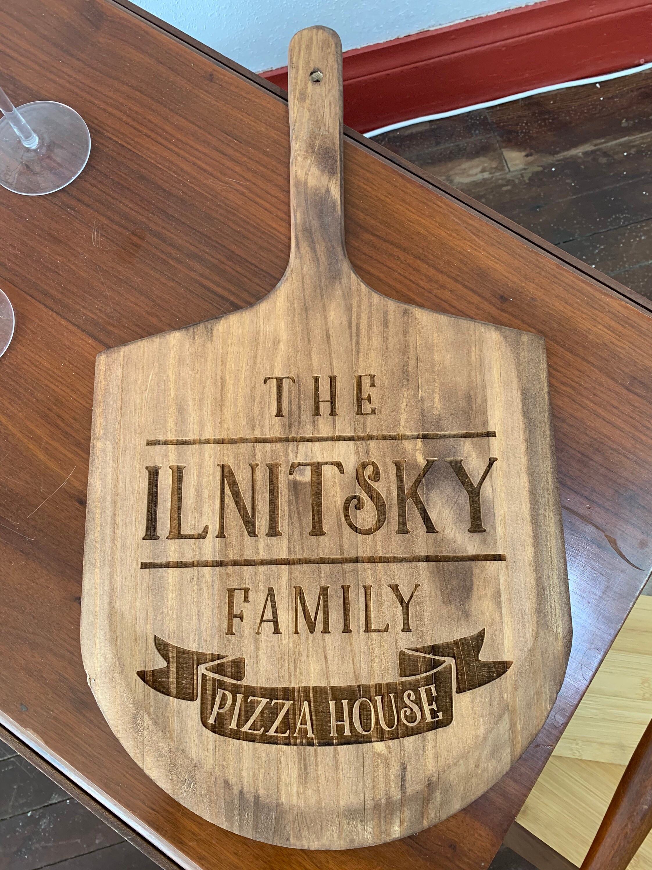 Custom Wood Pizza Peel Pine Wood Laser Engraved Etsy