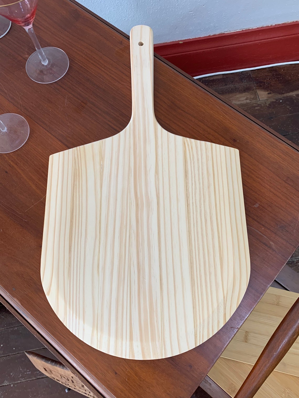 Custom Wood Pizza Peel Pine Wood Laser Engraved Etsy