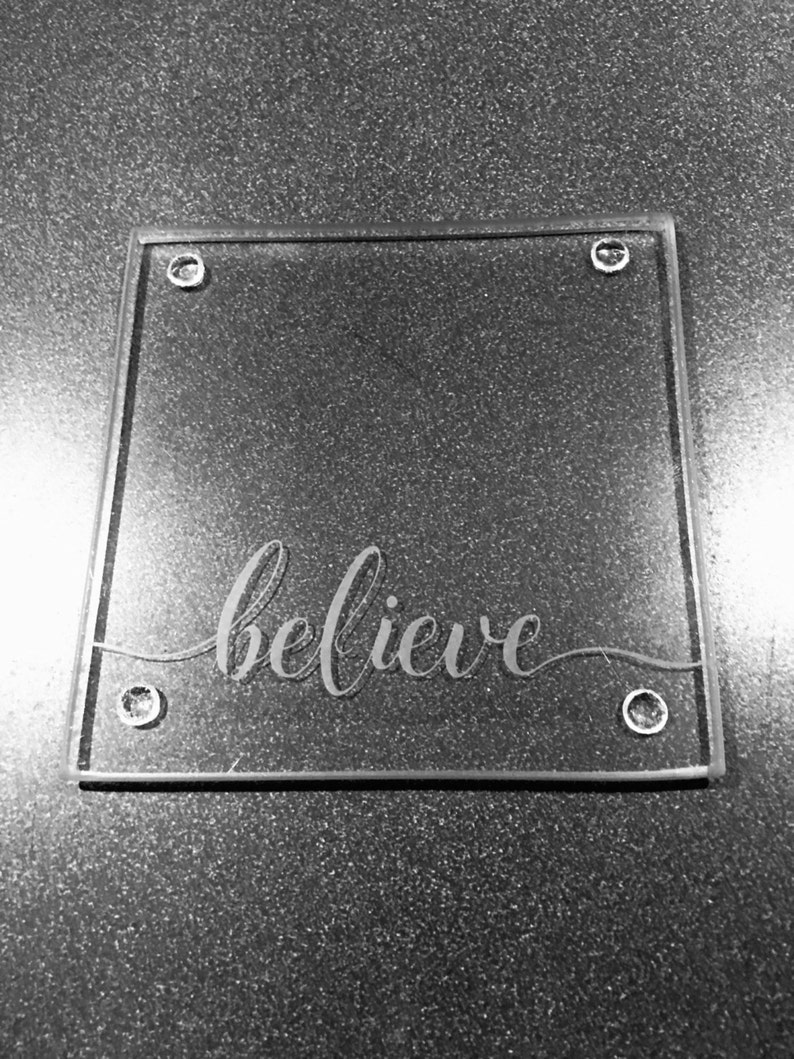 Etched Glass Coasters Coasters Glass Coaster Set of 4 Etsy