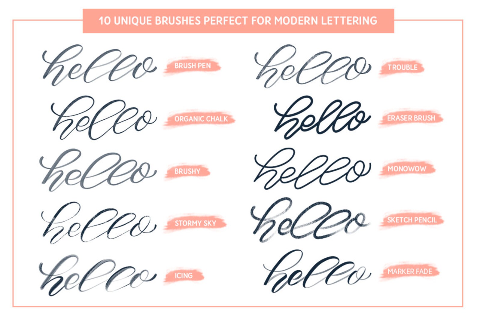 Procreate Brushes | Lettering Brush Pack | Procreate Brush Lettering ...