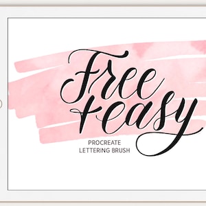 Free Easy Lettering Procreate Brush iPad Pro Digital Calligraphy image 1