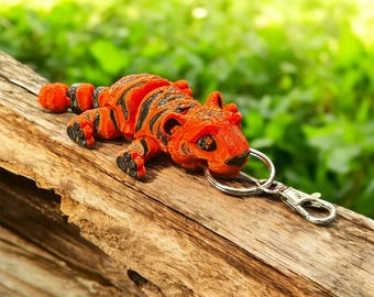 Orange Tiger 3D printed keychain bag hanger pendant