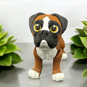 Boxer Dog articulated 3D printed figure figurine
