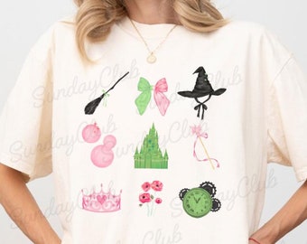Witch Pink and Green Unisex Garment-Dyed T-shirt