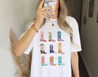Bottes de cowboy girly T-shirt couleurs confort