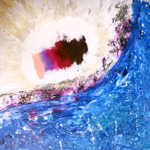 La spiaggia di Shangri-La, stampa astratta 10"x10"