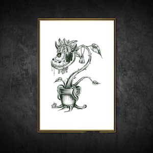 Illustrated A4 Cowplant The Sims Wall Art Print