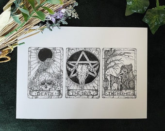 Tarot Card Witch Gothic Wall Art Print