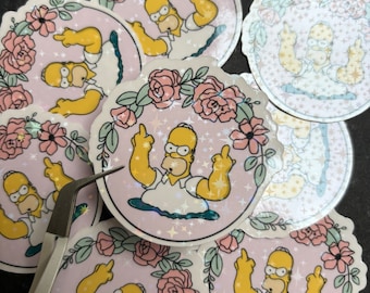 The Simpsons angry Homer Simpson swearing holographic sticker