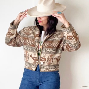Vintage Southwestern Tapestry Bolero Jacket / Blanket Jacket /  M /