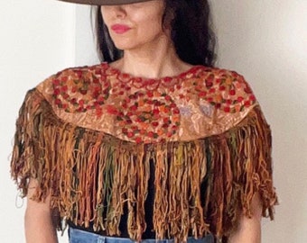 Vintage Guatemalan Huipil Collar / Ethnic Textile / S / M /