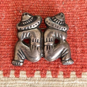 Vintage 1950s Mexican Sterling Silver Brooch / Southwestern Pin / As Is