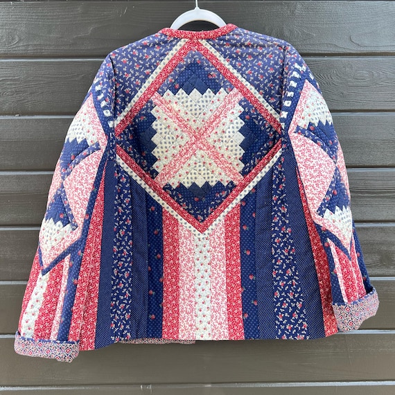 Vintage Calico Patchwork Jacket / Cottage Core / … - image 7