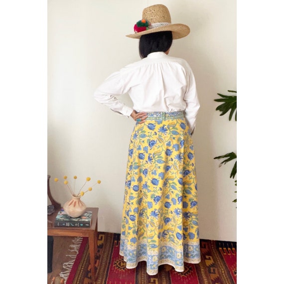 Vintage Indian Block Print Wrap Skirt / S / M / - image 3