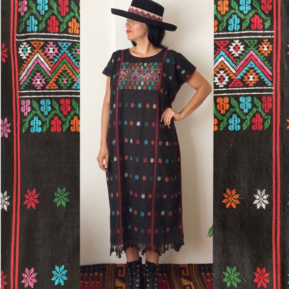Vintage Mexican Amuzgo Huipil Dress / Mexican Kaft