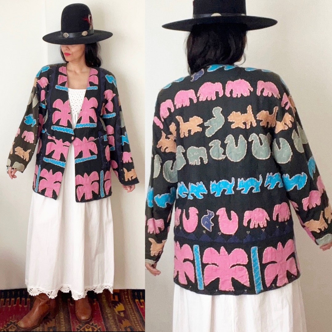 Indian Patchwork 1970s Cotton Button Down