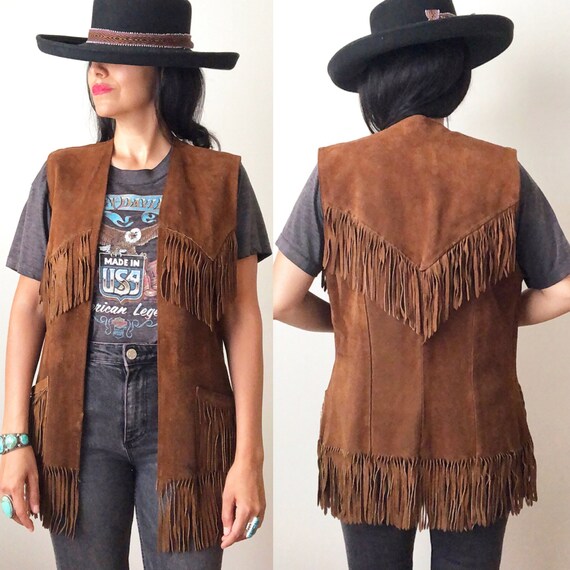 Vintage 60's Suede Fringe Vest / Hippy Vest