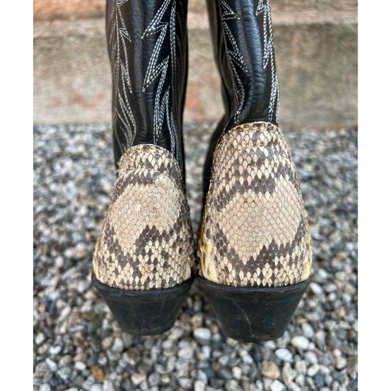 Vintage Snakeskin Leather Boots Size 6 / Western … - image 6