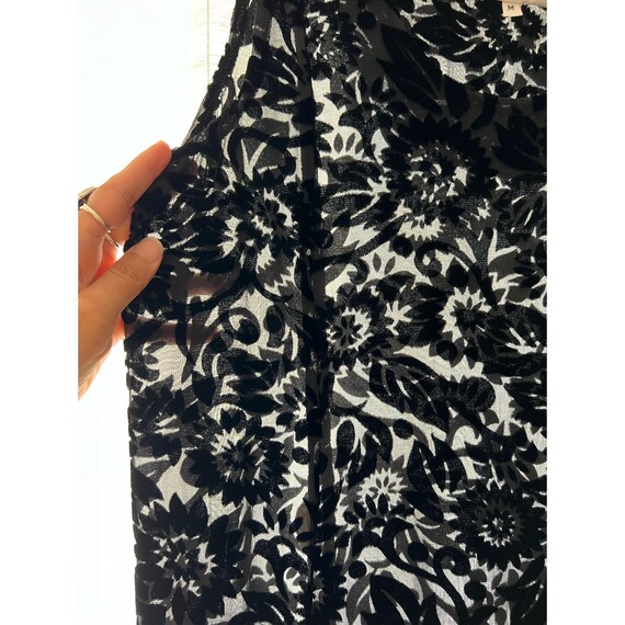 Vintage 1990s Burnout Maxi Dress / Goth Grunge Gy… - image 6