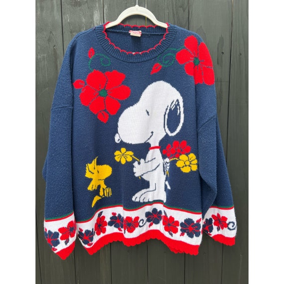 Vintage Snoopy Knit Pullover Sweater / 80s 90s Pe… - image 4