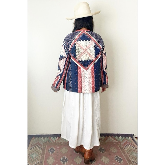 Vintage Calico Patchwork Jacket / Cottage Core / … - image 2