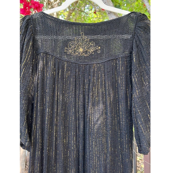 Vintage Grecian Gauze Cotton Midi Dress / 1970s E… - image 8