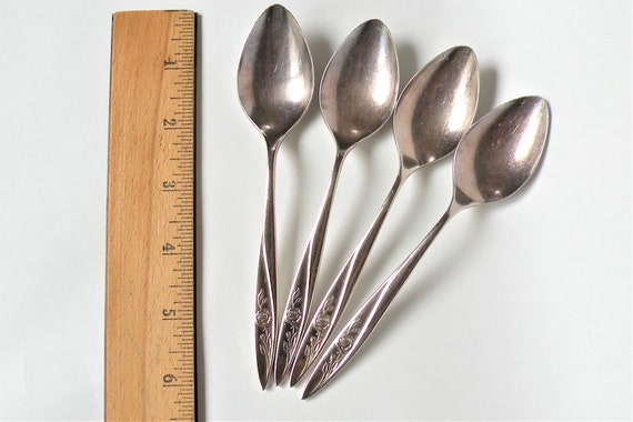 Oneida Community MORNING ROSE 1960 Silver Plate 4 Salad Forks Flatware