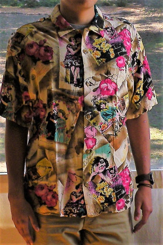 Jams World Shirt, French Postcard, Made in Hawaii,