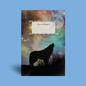 Wolf Galaxy Sky Notebook, cute notebook, notebook for school, kids notebook, gift for son, gift for him, gift for her, cool notebook