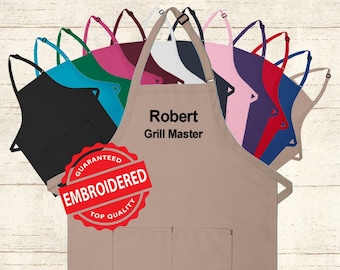 Personalized Apron Embroidered 2 Lines of Text