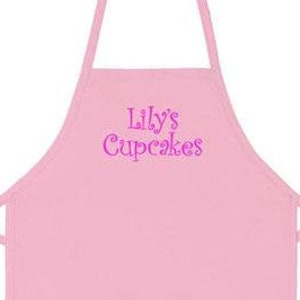 Personalized Child Apron Embroidered 2 Lines of Text image 2