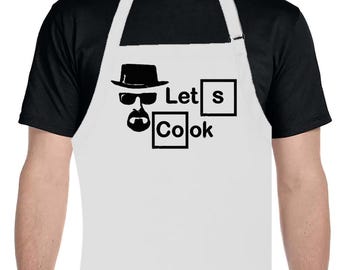 Made in the USA Personalized Embroidered Premium Custom Let's Cook Chef Apron for Men Women Fathers Mothers Day Kitchen BBQ Grilling Gift