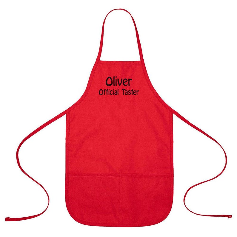 Personalized Child Apron Embroidered 2 Lines of Text image 7