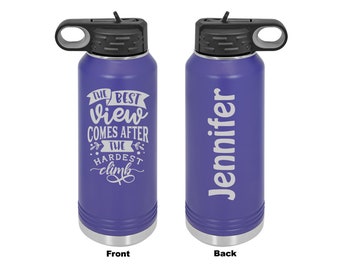 Personalized The Best View Laser Engraved Water Bottle