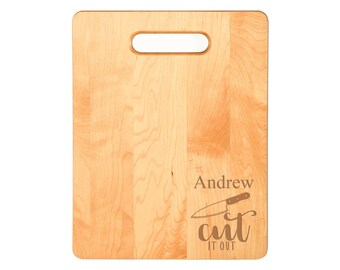 Laser Engraved Cut It Out Cutting Board (Rectangle or Paddle Shaped Options)