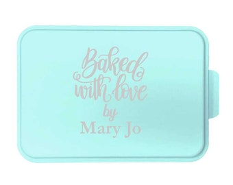 Personalized Baked with Love Laser Engraved Cake Pan