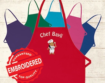 Embroidered Personalized Kids Chef Child Apron