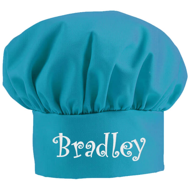 Personalized Chef Hat Turquoise