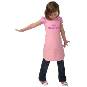 Personalized Child Apron Embroidered 2 Lines of Text image 6