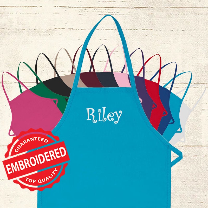 Personalized Apron Embroidered Name or Text Child Apron Etsy