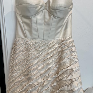 Elegant Silk Wedding Dress Size 10 (street size 4-6) designer Martina Liana
