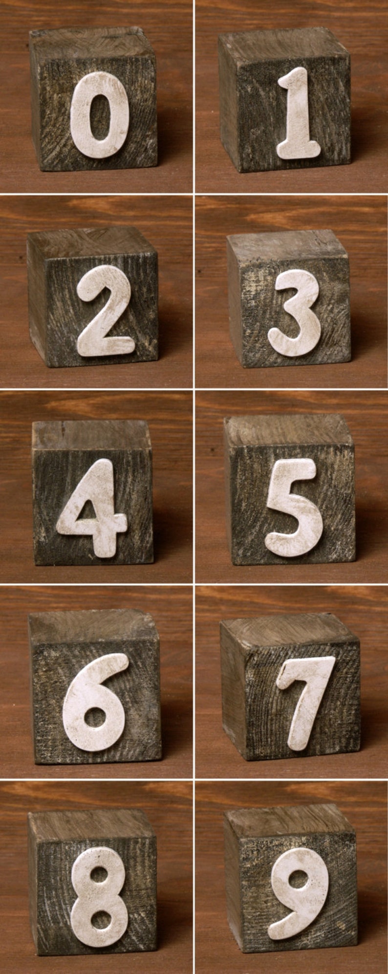 Handmade Shabby Chic Wooden Number Blocks Etsy