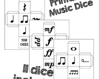 Printable Music Dice, Music Dice, Teaching Music, Music Games, Musical Dice, Dynamics, Rhythm Dice, Time Signature, Music Theory Dice