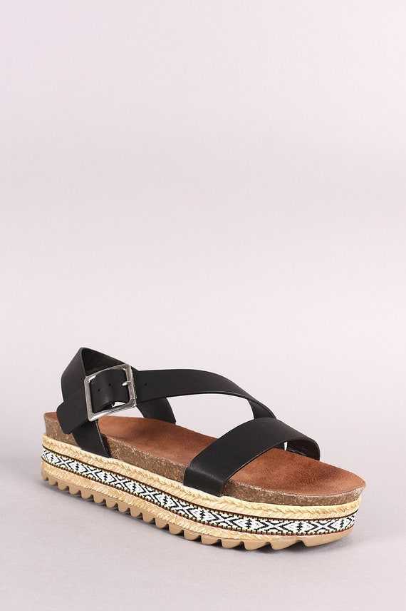 Bambou ruban Tribal Tribal Tribal Liège semelle Flatform Sandal dfd071 Bambou ruban Tribal Tribal Tribal Liège semelle Flatform Sandal dfd071