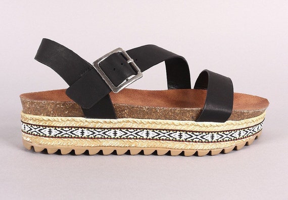 Bambou ruban Tribal Tribal Tribal Liège semelle Flatform Sandal dfd071 Bambou ruban Tribal Tribal Tribal Liège semelle Flatform Sandal dfd071