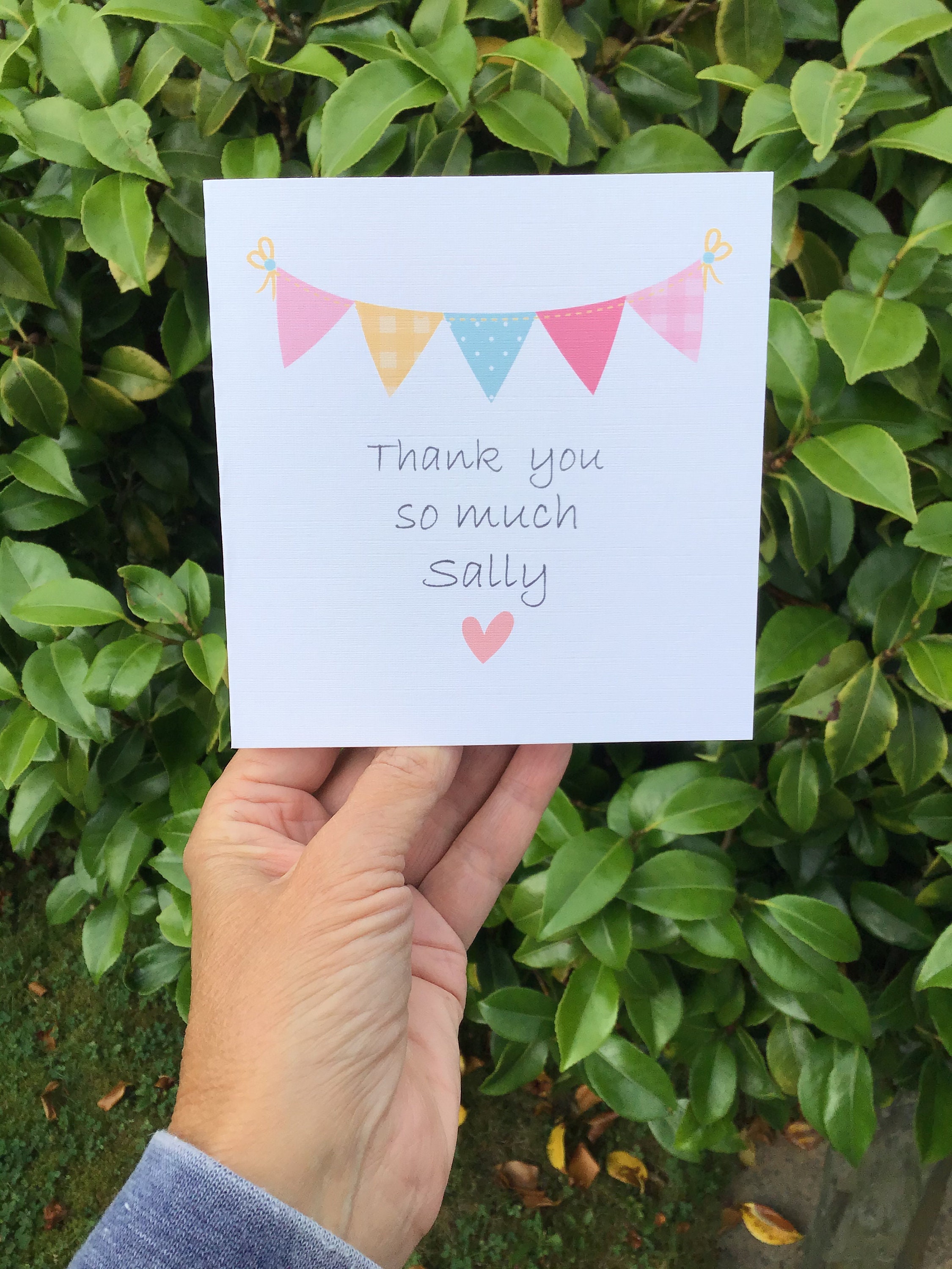 Personalised thank you card female personalised note card Etsy