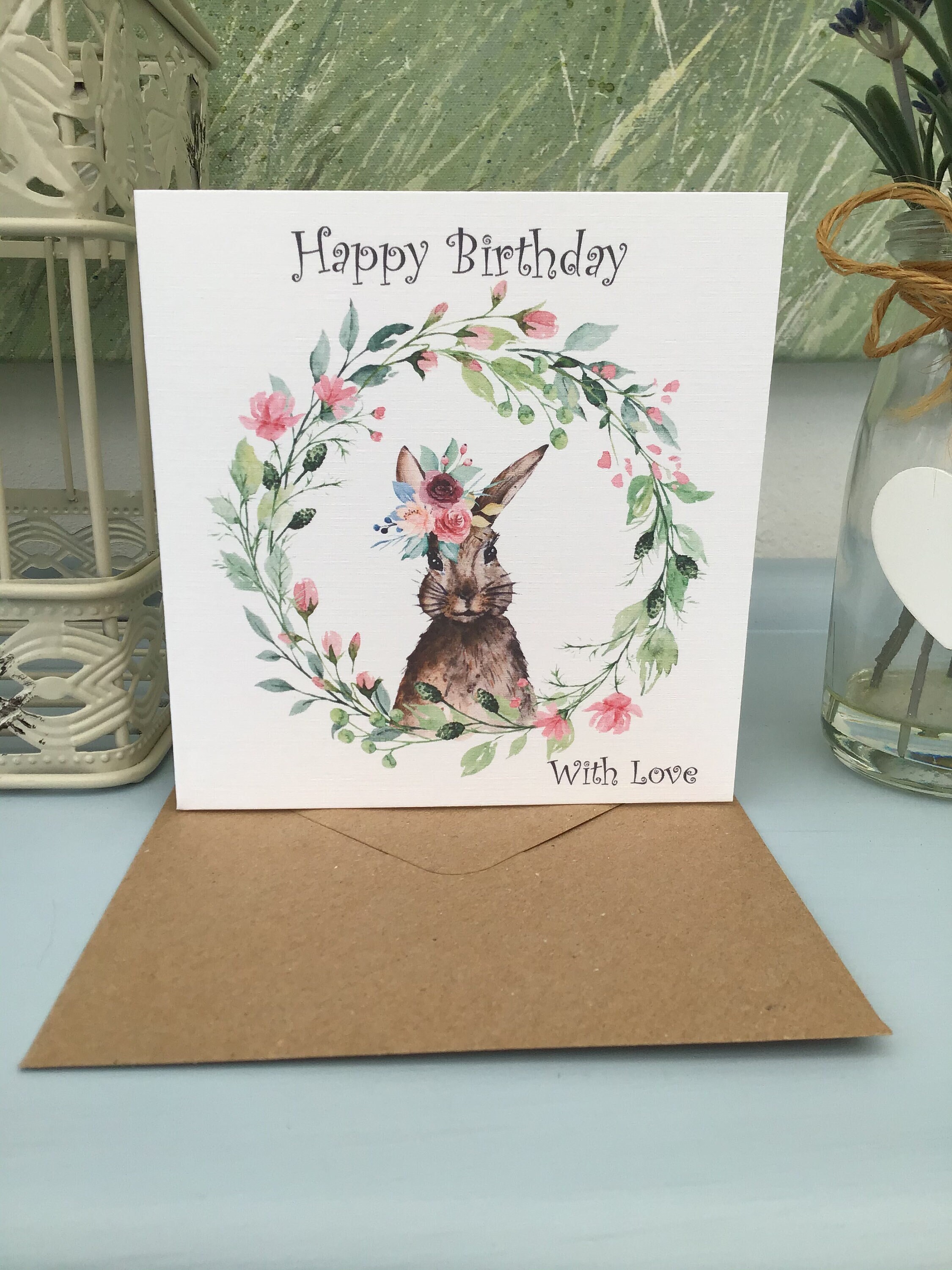 Bunny Lover Card Bunny Birthday Card Uk Happy Birthday Card Etsy UK